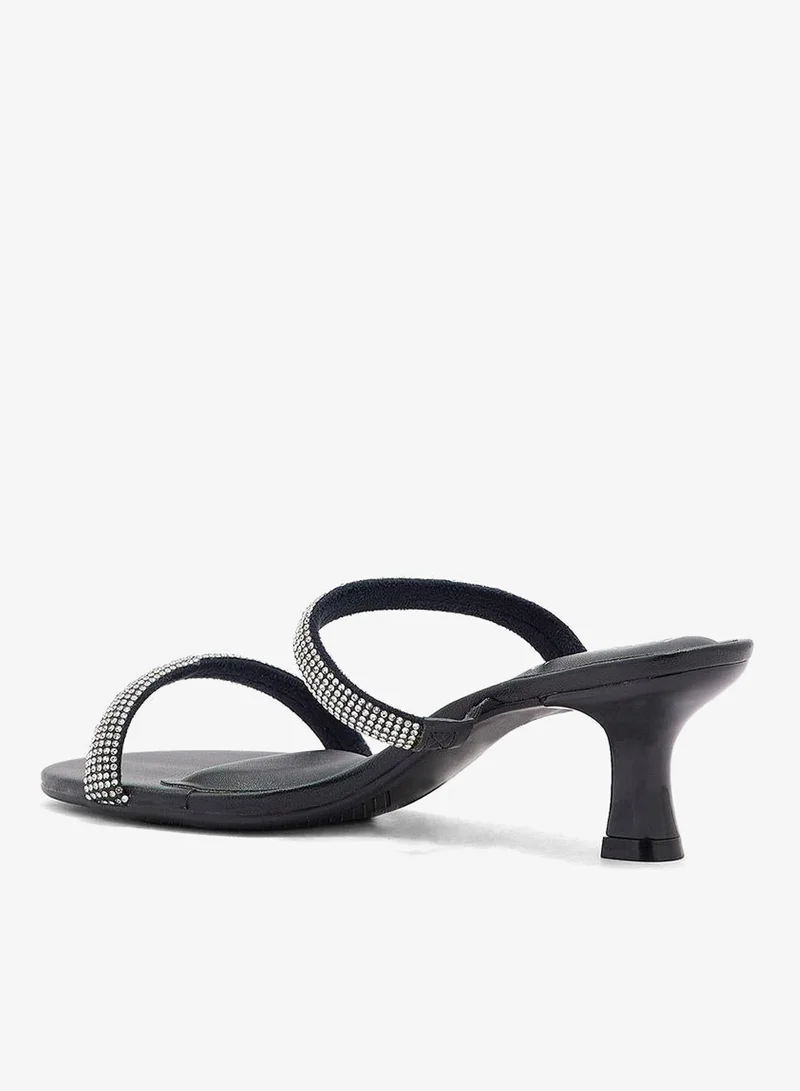 Beira Rio Crystal/Black Block Heel Sandals for Women – Stylish Ladies Heels Sandals for Everyday Wear for Women | Best Price UAE