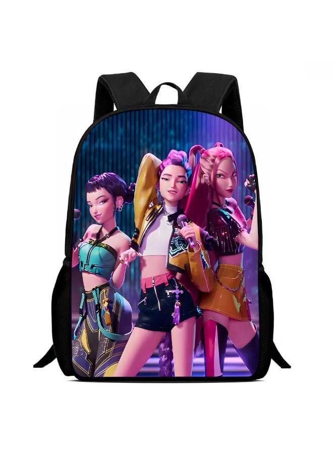 HUNTRITE Demon Hunter Girls Backpacks, Pencil Cases, School Bags, Three-Piece Suit Bags, Backpacks for Teenagers and Elementary School Students, Men's and Women's Casual Sports Backpacks - Image 1