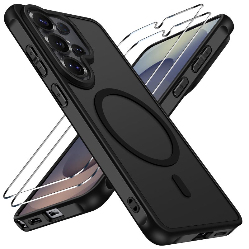ivoler 3-in-1 Magnetic Case for Samsung Galaxy S26 Ultra 5G 6.9'' with 2 Pack Screen Protector, [MagSafe Compatible] [Military Grade Drop Protection] Slim Translucent Shockproof Phone Cover- Black - Image 1