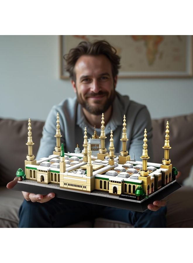 هومستر مجموعة مكعبات البناء Prophet's Mosque-Medina، لعبة إسلامية تربوية للأطفال، DIY 3D Kit، للمجموعة المعمارية (594Pcs) - Image 3