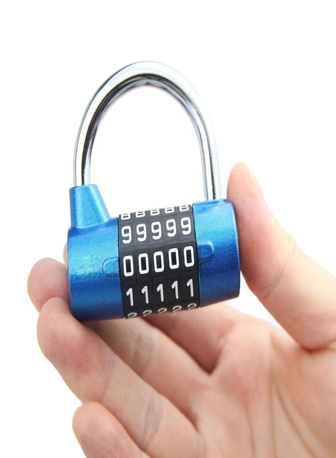 GION Multi Purpose 5 Digit Combination Lock, Combination Lock Heavy Duty Gym Locker 5 Digit Locker Keyless Resettable Metal Lock for College Gym Toolbox Hasp Cabinet (1Pcs) (Blue) - Image 1