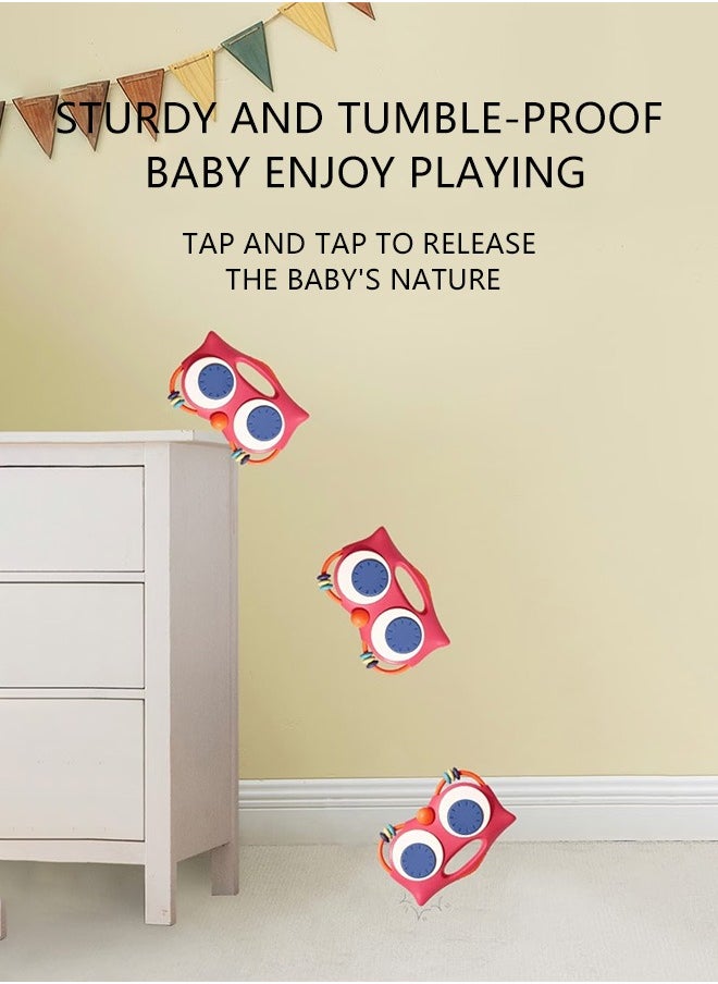 Baby Rattle Toy, Musical Soothing Bell with Lights, Adjustable Volume, Safe Non-Toxic Material, Includes Teether, Durable and Drop-Resistant