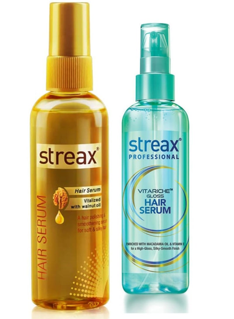 ستريكس سيروم ستريكس المنشط بالجوز للشعر 100 مل لمعان ونعومة فورية وسيروم فيتاريش اللامع للشعر 45 مل - Image 1