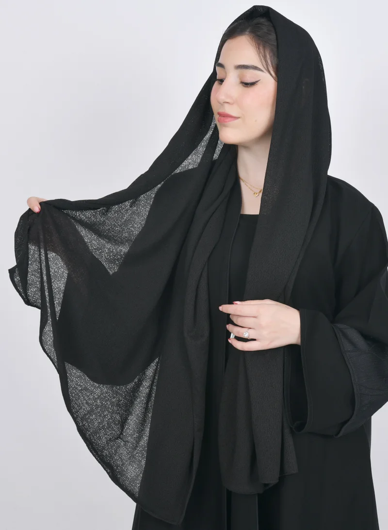 عبايات حوراء طرحه شاش بلون الاسود