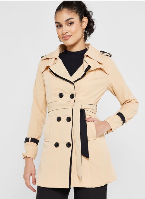 Colorblock Trench Coat