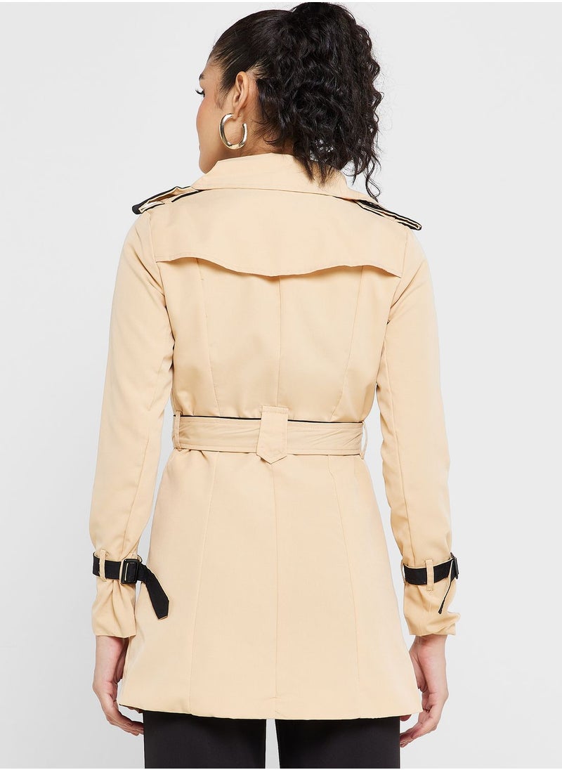 ELLA - Colorblock Trench Coat - Image 1