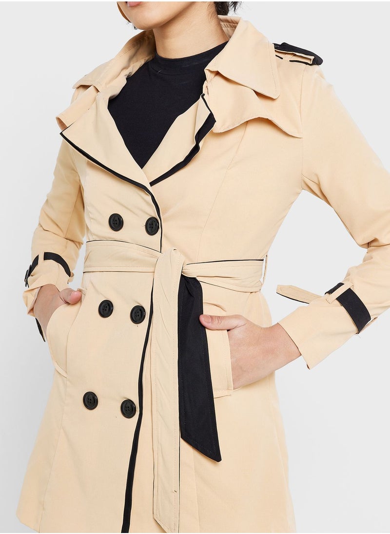 ELLA - Colorblock Trench Coat - Image 1