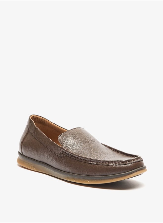 Men's Textured Slip-On Moccasins 