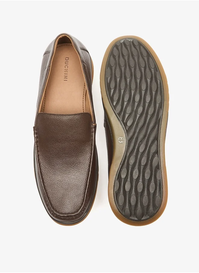DUCHINI Men's Textured Slip-On Moccasins