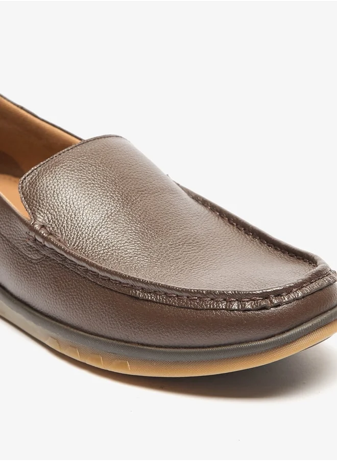 DUCHINI Men's Textured Slip-On Moccasins