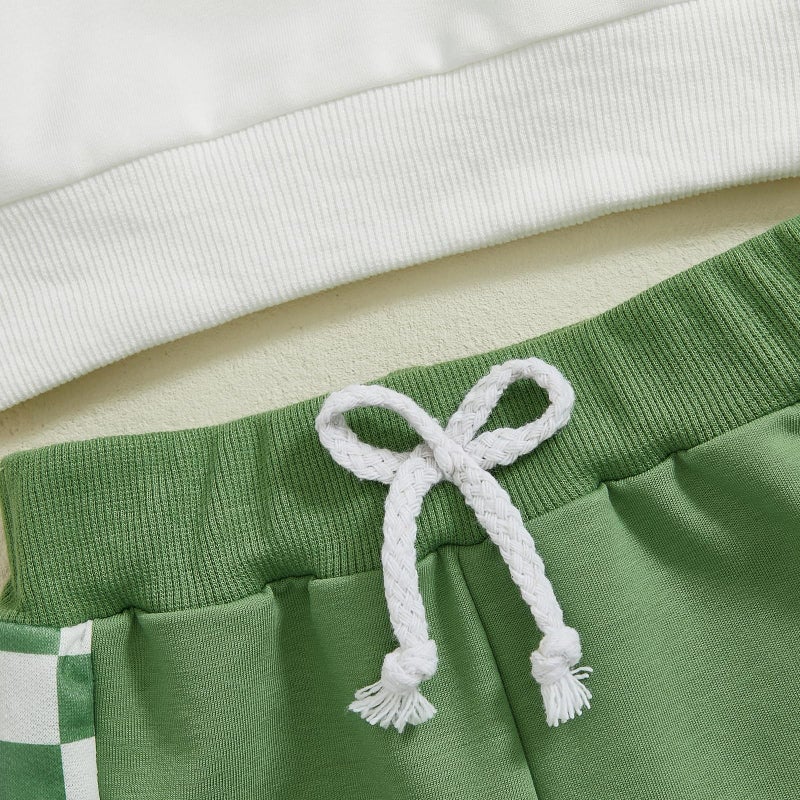 BemeyourBBs Toddler Baby Boy Fall Winter Clothes Funny Letter Long Sleeve Sweatshirt and Pants Set 2 Piece Sweatsuit Outfit (St Patricks Day Lucky, 12-18 Months) - Image 5