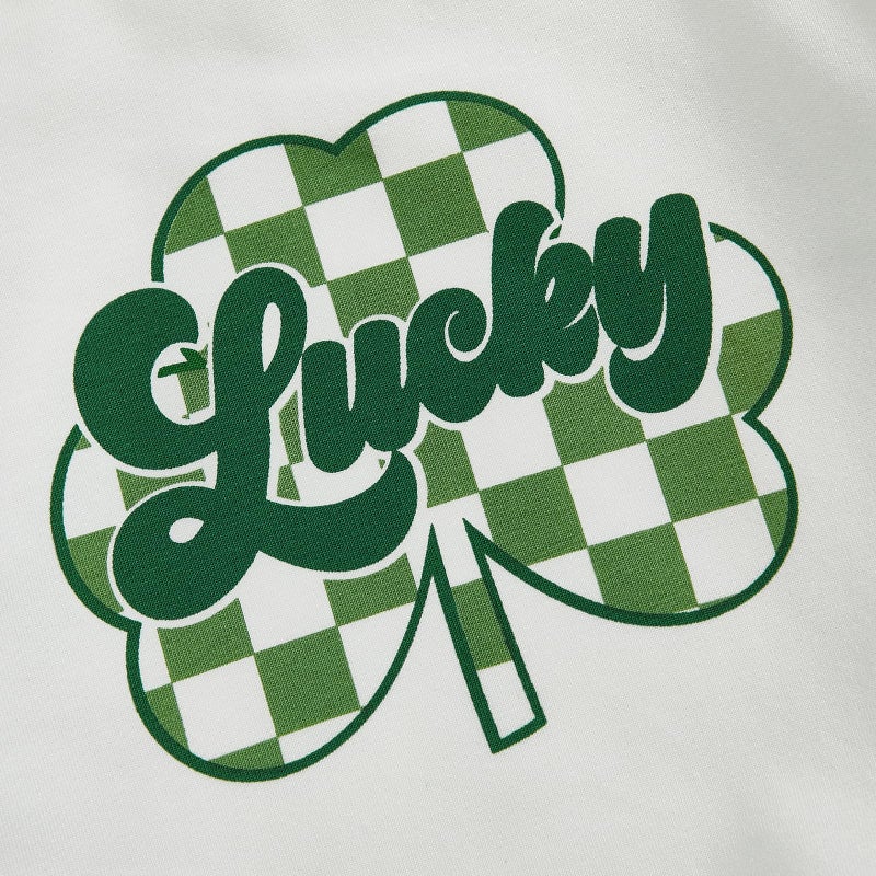 BemeyourBBs Toddler Baby Boy Fall Winter Clothes Funny Letter Long Sleeve Sweatshirt and Pants Set 2 Piece Sweatsuit Outfit (St Patricks Day Lucky, 12-18 Months) - Image 4