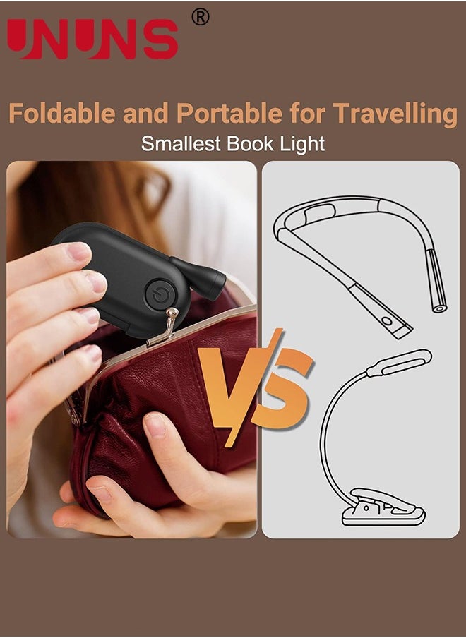 UNUNS Book Reading Light,USB Rechargeable Book Light For Reading In Bed,Clip On LED BookLight,3 Color Temperatures Stepless Dimming Small Book Accessories  - Image 4