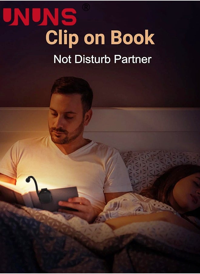 UNUNS Book Reading Light,USB Rechargeable Book Light For Reading In Bed,Clip On LED BookLight,3 Color Temperatures Stepless Dimming Small Book Accessories  - Image 5
