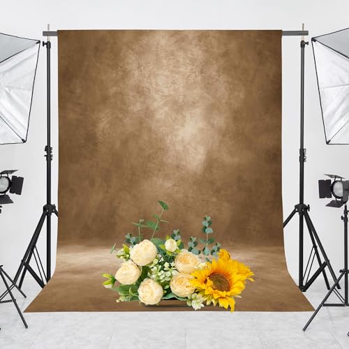 Haboke Abstract Professional Photography Backdrop for Portrait Photo Props Booth Background Photoshoot Studio with Polyester Fabric Roller Pocket on Top(6x8ft, Dark Brown,No Stand) - Image 2