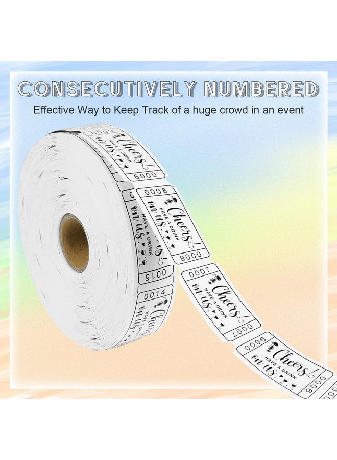 TaoBary White Drink Tickets Roll Raffle Tickets 2" X 1" For Events Entry Wedding Parties Reward Fundraiser Prizes, Single Roll(1 Roll) - Image 4