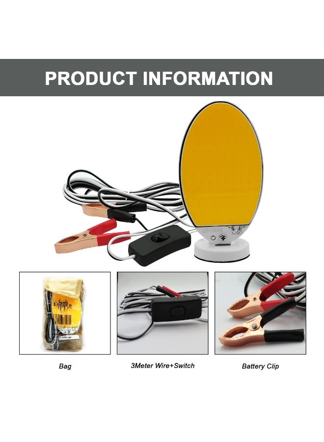 SPIDER 150W Premium Oval Camping Light - LED Work Light, 1080LM Waterproof IP67 COB Floodlight with Battery Clips & Switch, 3M Cable Portable Emergency Lamp for Camping, Car Repair, Fishing, Garage & Outdoor Use BL-10794 - Image 3