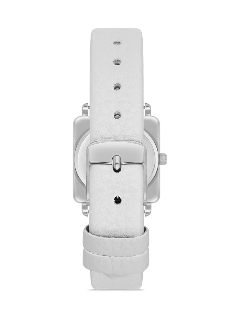 Omax Women's White Luxury Wrist Watch, Watches for Women, Stainless Watches, Leather Band, Black Square Dial, Waterproof Watch, 1 Year Warranty - Image 3