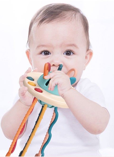 Baby Montessori Toys Silicone Pull String Activity Toy for Toddlers