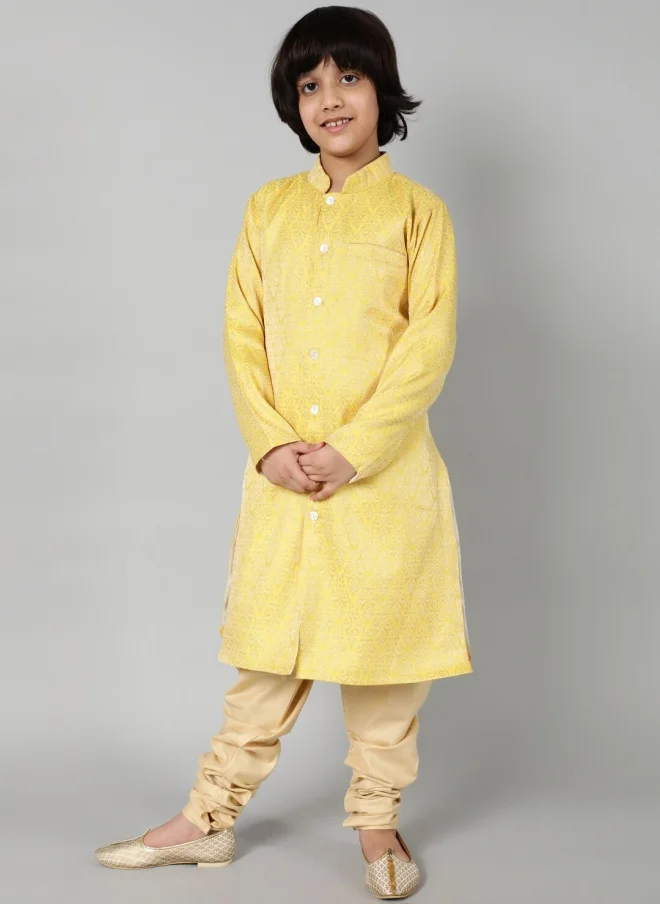 AKS Yellow Ethnic Sherwani Set for Boys