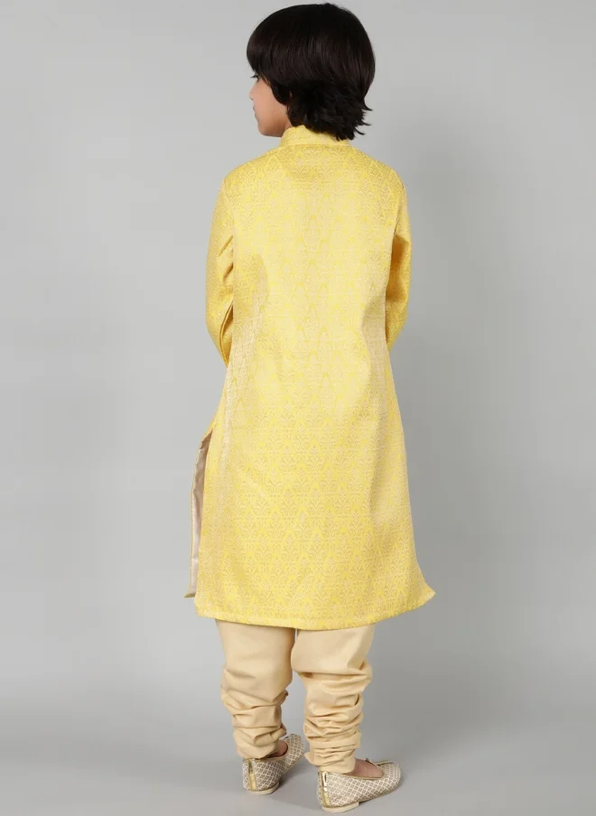 أيه كيه إس Yellow Ethnic Sherwani Set for Boys