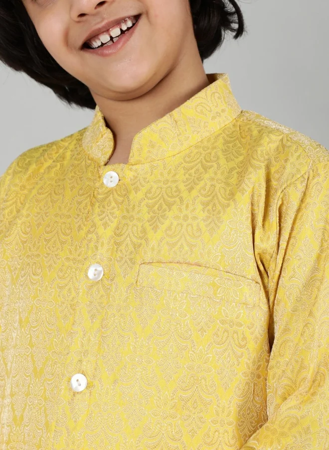AKS Yellow Ethnic Sherwani Set for Boys