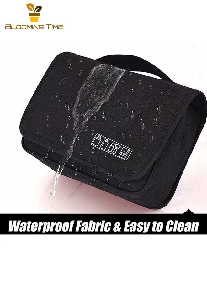Travel Business Storage Bag, Men's and Women's Business Travel Handheld Large Capacity Wash Bag, Hangable Wet and Dry Separate Wash Storage Bag, Handheld Large Capacity Cosmetic Bag, Men's Travel Kit Business Travel Portable Wash Supplies Storage Bag, Black - Image 2