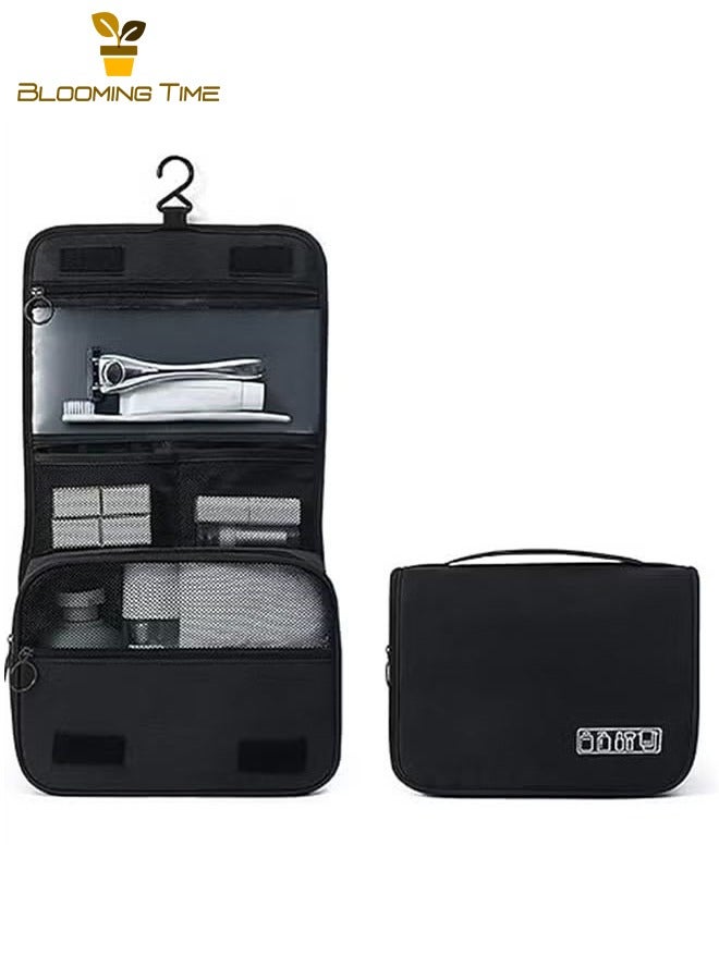 Travel Business Storage Bag, Men's and Women's Business Travel Handheld Large Capacity Wash Bag, Hangable Wet and Dry Separate Wash Storage Bag, Handheld Large Capacity Cosmetic Bag, Men's Travel Kit Business Travel Portable Wash Supplies Storage Bag, Black - Image 5