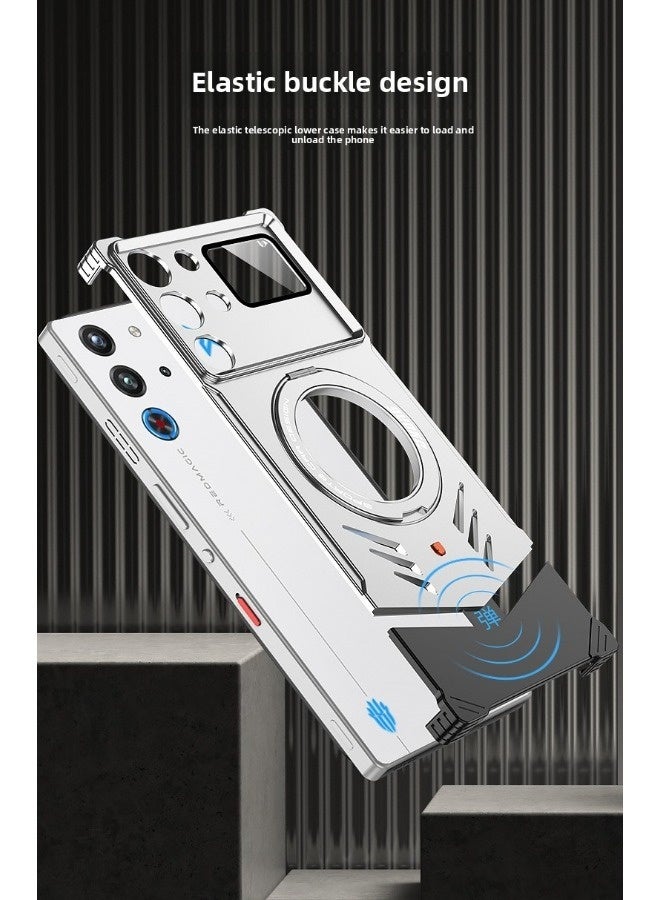 A phone case compatible with the Red Magic 10S Pro, made of metal material with heat dissipation, breathability, magnetic suction, and a frameless design. The phone case is designed with anti drop and shockproof protection - Image 4