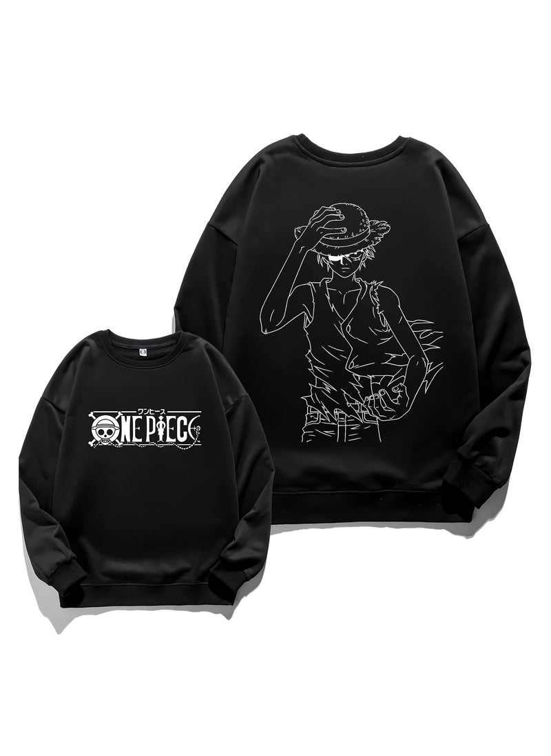 KUYING New One Piece Retro Washed Round Neck Hoodie  - Image 1