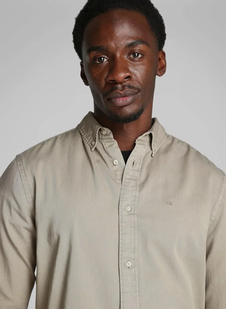 CALVIN KLEIN Regular Fit Twill Long Sleeve Shirt