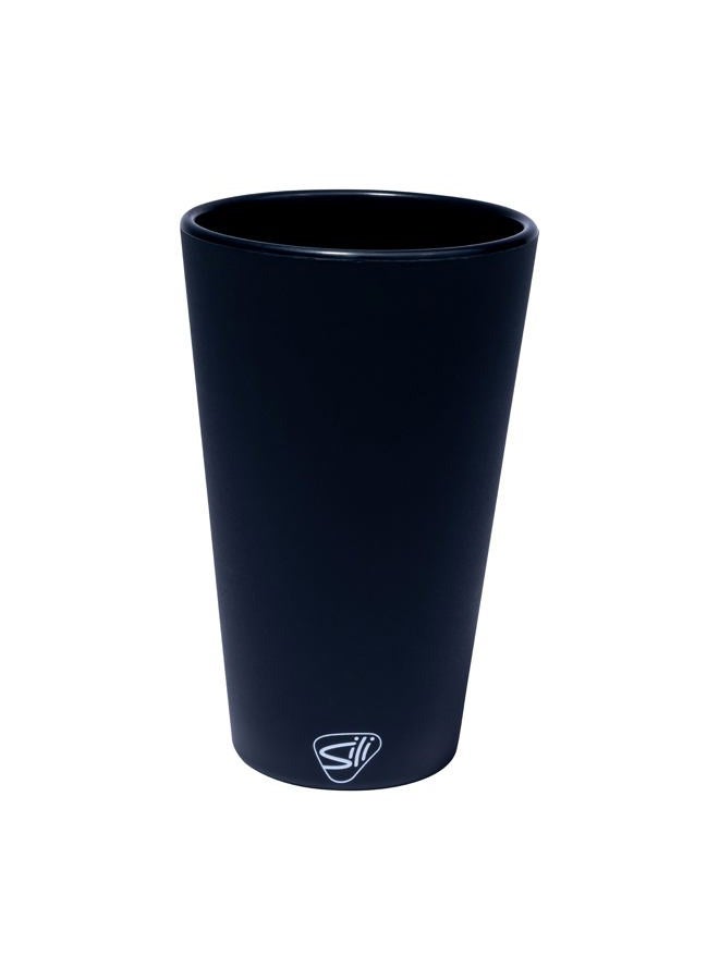 Silipint 16oz Silicone Pint Glass – Unbreakable BPA-Free Reusable Silicone Drinking Cup – Flexible Dishwasher Microwave & Freezer Safe – Stemless Glass for Coffee Smoothies (Classic Black) - Image 1