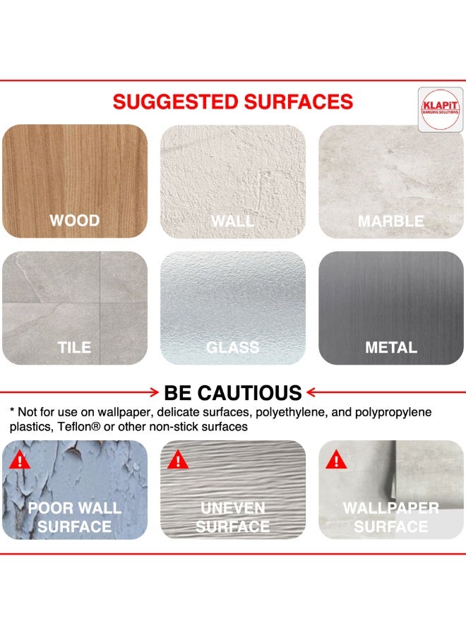 KLAPiT KLAPiT Super Hook Heavy Duty Adhesive, Holds 11 Pounds or 5Kg Weight, Waterproof and Damage Free for Wall, Tile, Wood, Stone, Glass, Metal, Made of Steel (Clear, 16 pc)  - Image 5