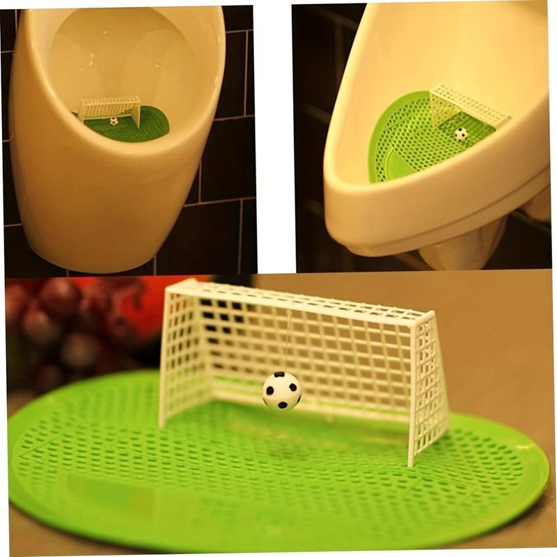 غطاء مرحاض منقط مع نسيج، بتصميم هدف كرة قدم أخضر، مقاوم للرذاذ (5 قطع) - Image 5