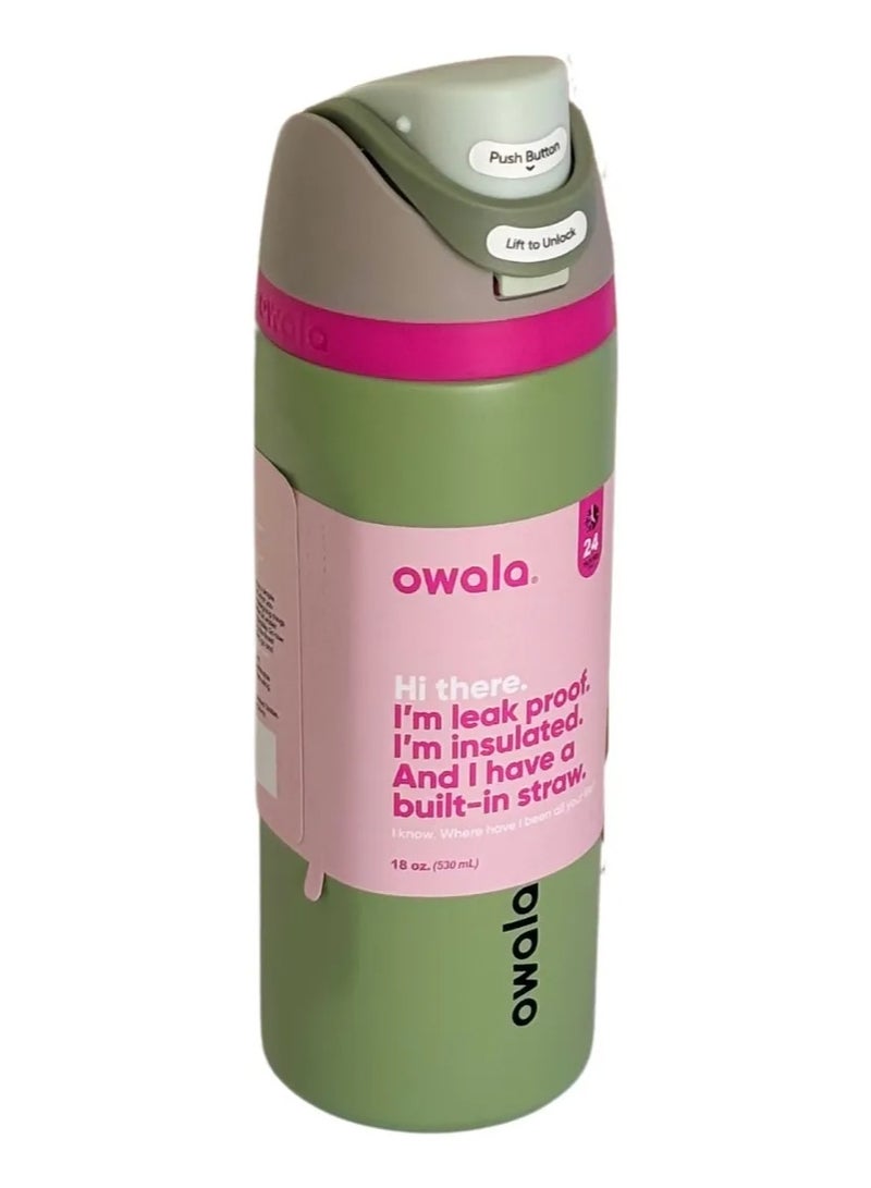 زجاجة مياه معزولة من الفولاذ المقاوم للصدأ من أوالا فري سيب مع شفاطة، مانعة للتسرب وخالية من مادة BPA، سعة 27 أونصة، قطعة واحدة (أخضر) - Image 3