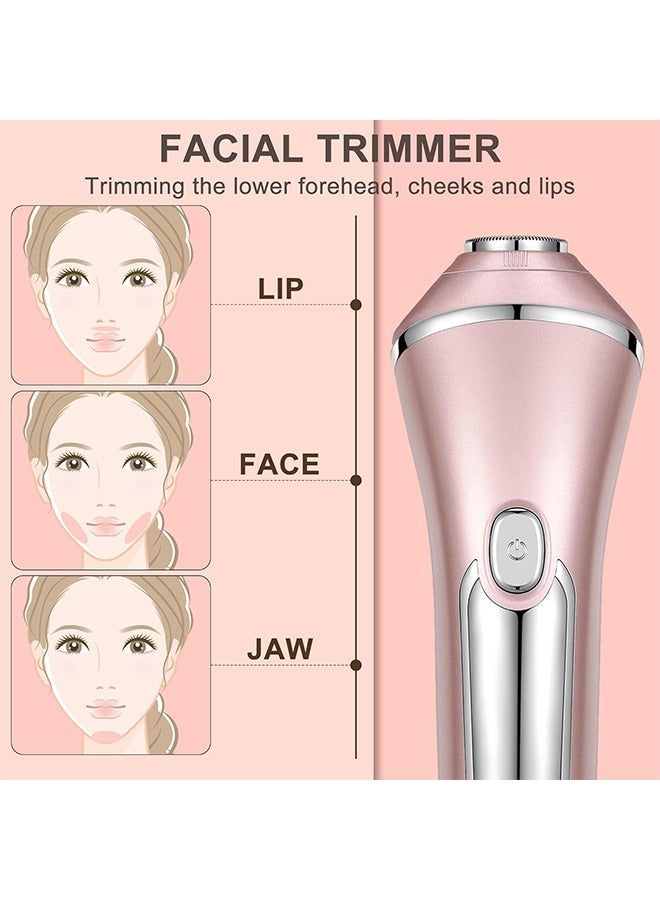 ماكينة حلاقة كهربائية للنساء مجموعة مزيل الشعر ماكينة حلاقة كهربائية للوجه والذقن والذراع والساق والإبط ومنطقة البيكيني مزيل شعر بدون ألم مقاومة للماء قابلة للشحن عبر USB جافة ورطبة مع رأس قابل للفك 3 في 1 - Image 4