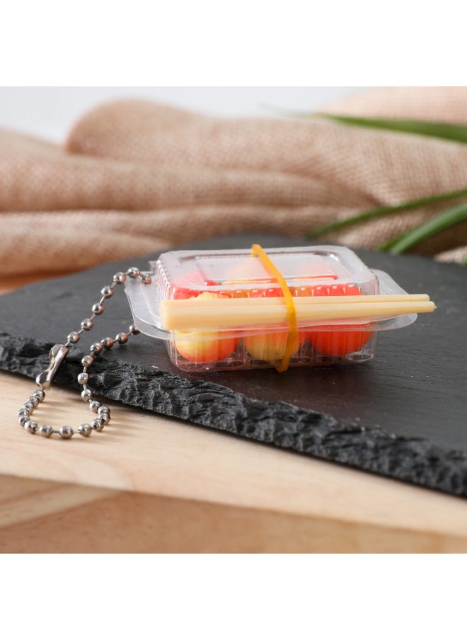 null - Simulation Transparent Fast Food Box Mini Crisper TPR Fruit Packing Box Simulation Lunch Box Food And Play Diy Doll House-Color:Empty Snack Box Chopsticks - Image 1