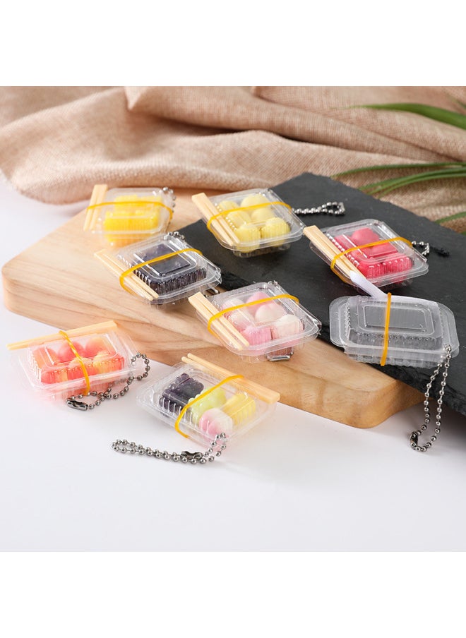 null - Simulation Transparent Fast Food Box Mini Crisper TPR Fruit Packing Box Simulation Lunch Box Food And Play Diy Doll House-Color:Empty Snack Box Chopsticks - Image 1