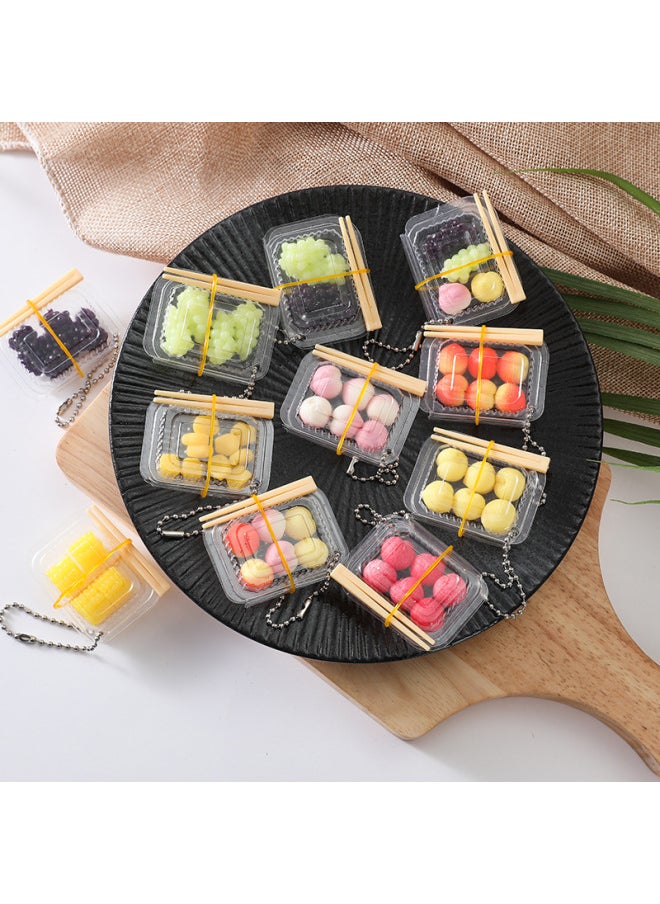 null - Simulation Transparent Fast Food Box Mini Crisper TPR Fruit Packing Box Simulation Lunch Box Food And Play Diy Doll House-Color:Empty Snack Box Chopsticks - Image 1