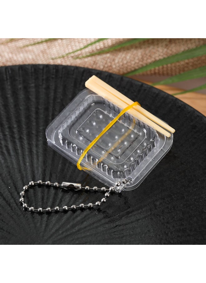 null - Simulation Transparent Fast Food Box Mini Crisper TPR Fruit Packing Box Simulation Lunch Box Food And Play Diy Doll House-Color:Empty Snack Box Chopsticks - Image 1