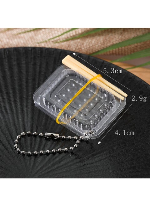 Simulation Transparent Fast Food Box Mini Crisper TPR Fruit Packing Box Simulation Lunch Box Food And Play Diy Doll House-Color:Empty Snack Box Chopsticks