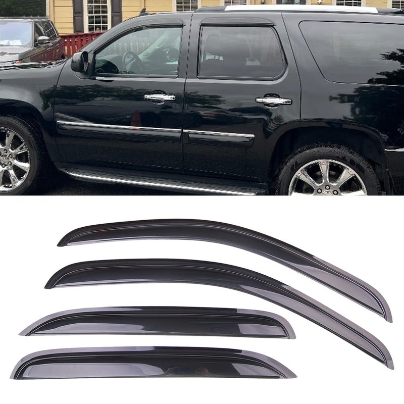 Smoke Tinted Window Sun Rain Visor Vent Guard Deflector Shade Compatible with Chevrolet Tahoe 20072014