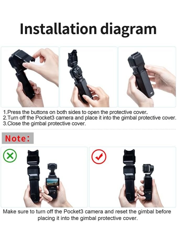 General DJI Osmo Pocket 3 Computer Gimbal Case Flip Cover Case Drop Protection Dust, scratch, and shock resistant action camera case accessories  - Image 5