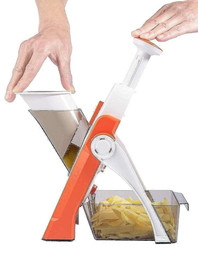 MARKQ Vegetable Chopper 4 Modes Mandoline Food Slicer to Julienne Cubes Veggies Adjustable Thickness French Fry Cutter Potato Slicer  - Image 1