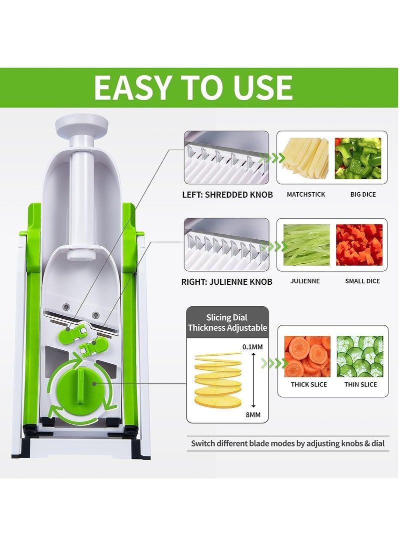 MARKQ Vegetable Chopper 4 Modes Mandoline Food Slicer to Julienne Cubes Veggies Adjustable Thickness French Fry Cutter Potato Slicer  - Image 5