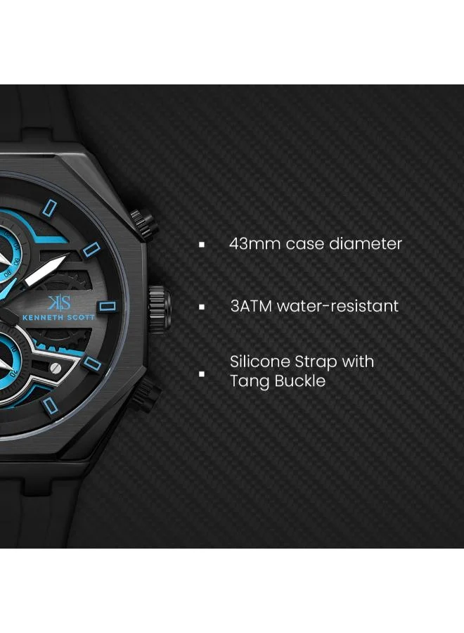 Kenneth Scott  Kenneth Scott Men's Chronograph  Black  Dial Watch - K26111-BSBB for Men | Best Price UAE