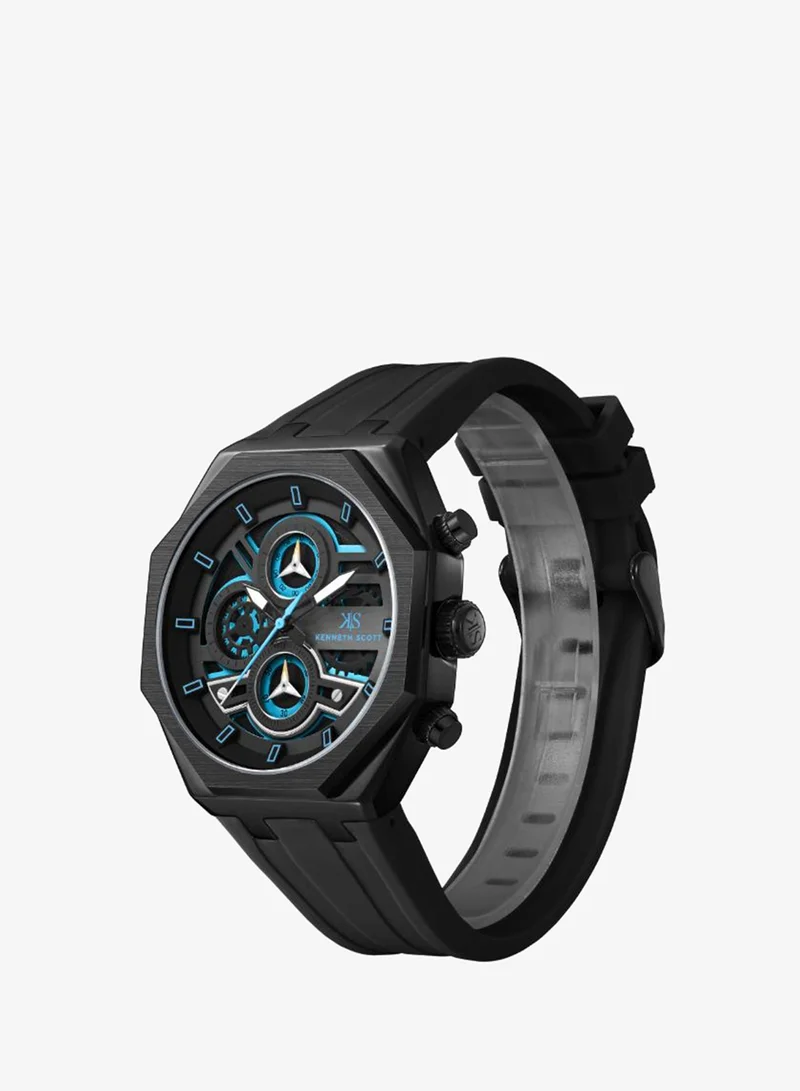 KENNETH SCOTT Kenneth Scott Men's Chronograph  Black  Dial Watch - K26111-BSBB