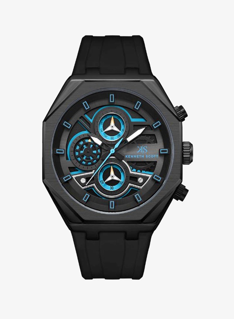 Kenneth Scott Men's Chronograph  Black  Dial Watch - K26111-BSBB - Image 1