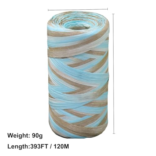 ALLWSLucky Colored 393 Feet Raffia Paper Ribbon, Colorful Packing Paper String Section Dyeing Raffia Ribbon for Gift Wrapping and DIY Decoration (Brown) - Image 2