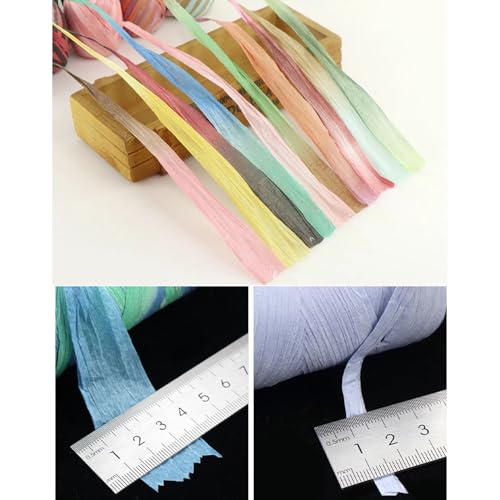ALLWSLucky Colored 393 Feet Raffia Paper Ribbon, Colorful Packing Paper String Section Dyeing Raffia Ribbon for Gift Wrapping and DIY Decoration (Brown) - Image 4